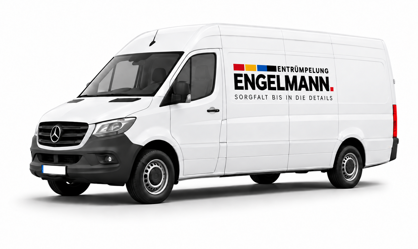 Weißer Mercedes-Sprinter mit Engelmann-Beschriftung